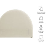 Resort Ecru Queen Woven Upholstered Fabric Arched Headboard