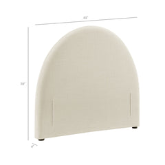 Resort Ecru Queen Woven Upholstered Fabric Arched Headboard - Ornate Home