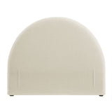Resort Ecru Queen Woven Upholstered Fabric Arched Headboard