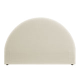 Resort Ecru Queen Woven Upholstered Fabric Arched Headboard - Ornate Home