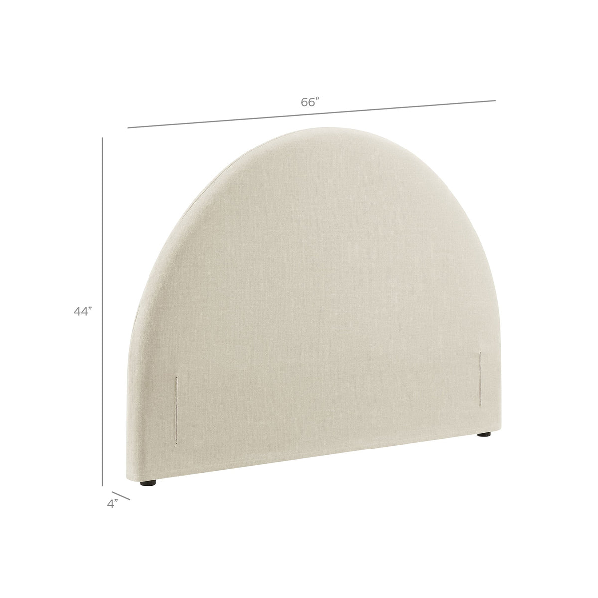 Resort Ecru Queen Woven Upholstered Fabric Arched Headboard - Ornate Home
