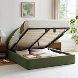 Resort Foliage Full Arched Upholstered Fabric Storage Platform Bed Frame - Ornate Home