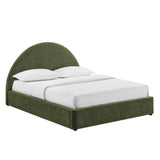 Resort Foliage Full Arched Upholstered Fabric Storage Platform Bed Frame - Ornate Home