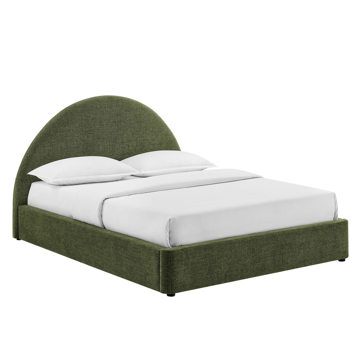 Resort Foliage Full Arched Upholstered Fabric Storage Platform Bed Frame - Ornate Home