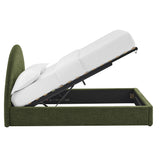 Resort Foliage Full Arched Upholstered Fabric Storage Platform Bed Frame - Ornate Home