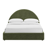 Resort Foliage Full Arched Upholstered Fabric Storage Platform Bed Frame - Ornate Home