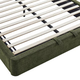 Resort Foliage Full Arched Upholstered Fabric Storage Platform Bed Frame - Ornate Home