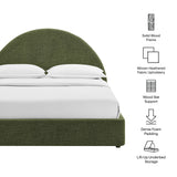 Resort Foliage Full Arched Upholstered Fabric Storage Platform Bed Frame - Ornate Home