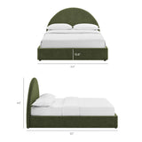 Resort Foliage Full Arched Upholstered Fabric Storage Platform Bed Frame - Ornate Home