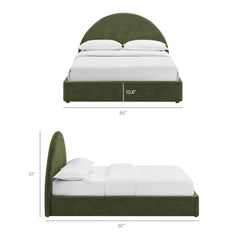 Resort Foliage King Arched Upholstered Fabric Storage Platform Bed Frame - Ornate Home