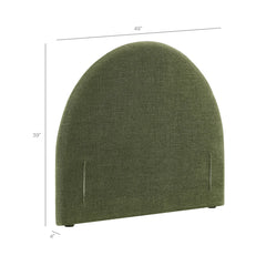 Resort Foliage Queen Woven Upholstered Fabric Arched Headboard - Ornate Home