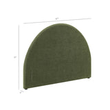 Resort Foliage Queen Woven Upholstered Fabric Arched Headboard