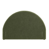 Resort Foliage Queen Woven Upholstered Fabric Arched Headboard