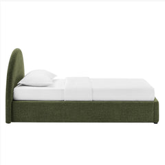 Resort Foliage Twin Arched Upholstered Fabric Storage Platform Bed Frame - Ornate Home
