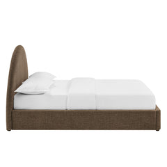 Resort Mocha Full Arched Upholstered Fabric Storage Platform Bed Frame - Ornate Home