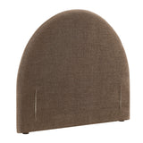 Resort Mocha Queen Woven Upholstered Fabric Arched Headboard - Ornate Home
