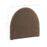 Resort Mocha Queen Woven Upholstered Fabric Arched Headboard - Ornate Home
