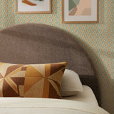 Resort Mocha Queen Woven Upholstered Fabric Arched Headboard - Ornate Home