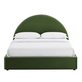 Resort Moss Green King Arched Performance Velvet Storage Platform Bed Frame - Ornate Home