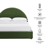 Resort Moss Green King Arched Performance Velvet Storage Platform Bed Frame - Ornate Home