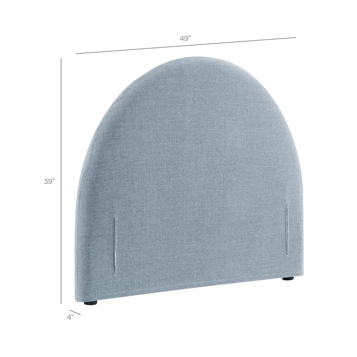 Resort Sky Blue Queen Woven Upholstered Fabric Arched Headboard