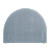 Resort Sky Blue Queen Woven Upholstered Fabric Arched Headboard