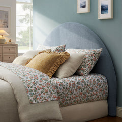 Modway Sky Blue Resort Queen Woven Upholstered Fabric Arched Headboard