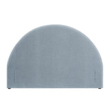 Resort Sky Blue Queen Woven Upholstered Fabric Arched Headboard