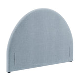 Resort Sky Blue Queen Woven Upholstered Fabric Arched Headboard