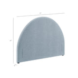 Resort Sky Blue Queen Woven Upholstered Fabric Arched Headboard