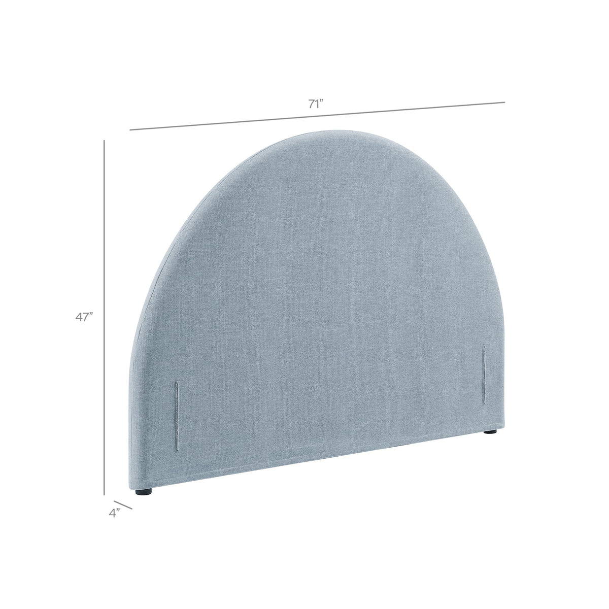 Resort Sky Blue Queen Woven Upholstered Fabric Arched Headboard