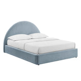 Resort Sky Full Arched Upholstered Fabric Storage Platform Bed Frame - Ornate Home