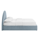 Resort Sky Full Arched Upholstered Fabric Storage Platform Bed Frame - Ornate Home