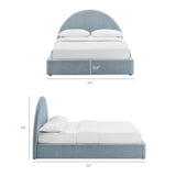 Resort Sky Full Arched Upholstered Fabric Storage Platform Bed Frame - Ornate Home