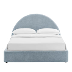 Resort Sky King Arched Upholstered Fabric Storage Platform Bed Frame - Ornate Home