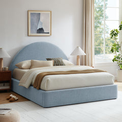 Resort Sky King Arched Upholstered Fabric Storage Platform Bed Frame - Ornate Home