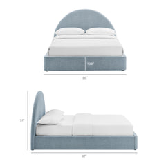 Resort Sky King Arched Upholstered Fabric Storage Platform Bed Frame - Ornate Home