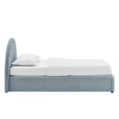 Resort Sky Twin Arched Upholstered Fabric Storage Platform Bed Frame - Ornate Home