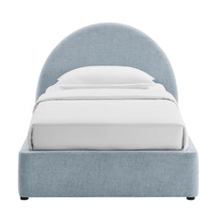 Resort Sky Twin Arched Upholstered Fabric Storage Platform Bed Frame - Ornate Home