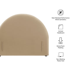 Resort Taupe Performance Velvet Arched Headboard - Ornate Home