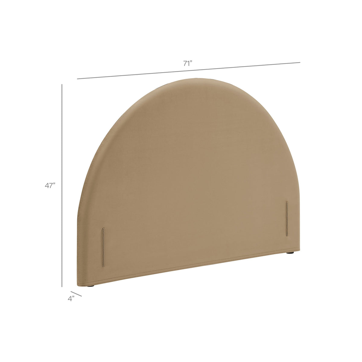 Resort Taupe Performance Velvet Arched Headboard
