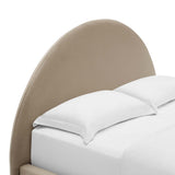 Resort Taupe Performance Velvet Arched Round Queen Platform Bed - Ornate Home