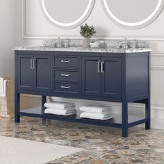 Reston Blue 61" Vanity with Top/ Sink - Ornate Home