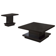 Reston Cappuccino 2-piece Square Coffee and End Table Set - Ornate Home
