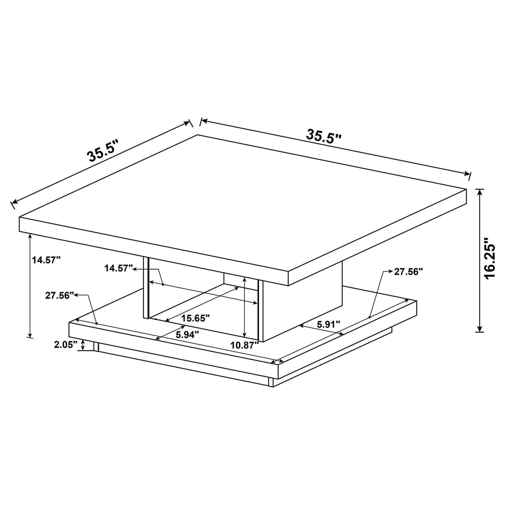 Reston Cappuccino 2-piece Square Coffee and End Table Set - Ornate Home