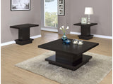 Reston Cappuccino 3-piece Square Coffee and End Table Set - Ornate Home