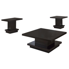 Reston Cappuccino 3-piece Square Coffee and End Table Set - Ornate Home