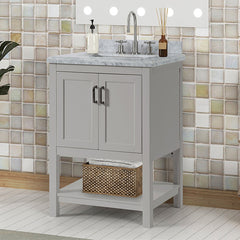 Reston Gray 25" Vanity with Top/ Sink - Ornate Home