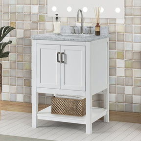 Reston White 25" Vanity with Top/ Sink - Ornate Home