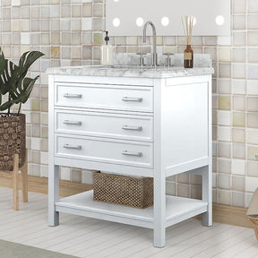 Reston White 31" Vanity with Top/ Sink - Ornate Home